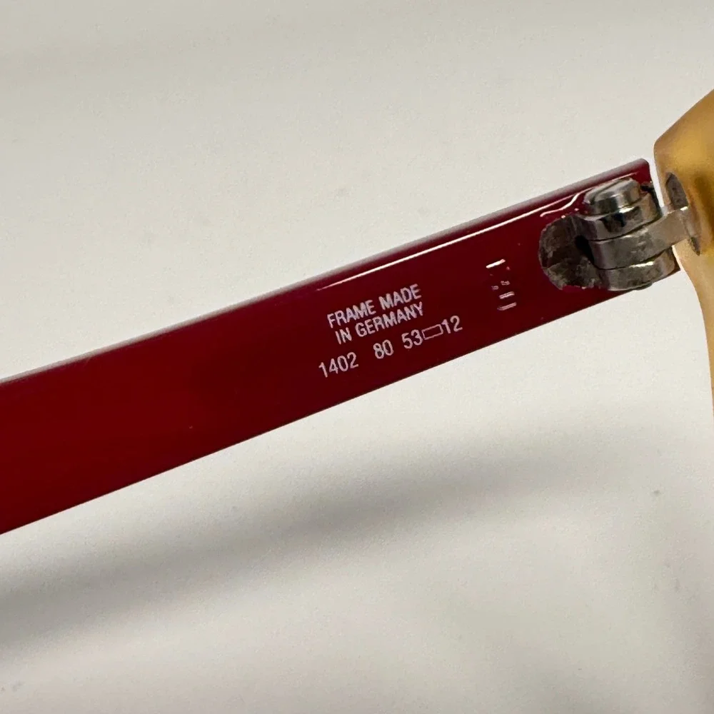 Vienna Line 1402 80 Eyeglasses Frames Yellow Red Optyl Made in Germany 53-12 130